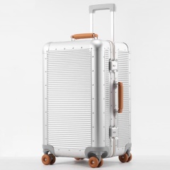 Large Capacity Aluminum Frame Suitcase, 24-inch Men's Business Travel Trolley Password Case