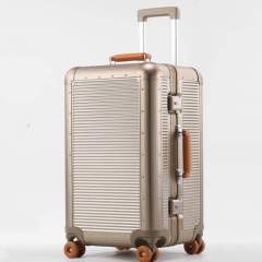 Large Capacity Aluminum Frame Suitcase, 24-inch Men's Business Travel Trolley Password Case