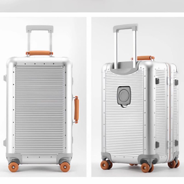 Large Capacity Aluminum Frame Suitcase, 24-inch Men's Business Travel Trolley Password Case