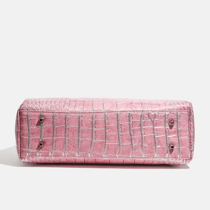 Crocodile Pattern Large-Capacity Lady Handheld Briefcase Single Shoulder Handbag