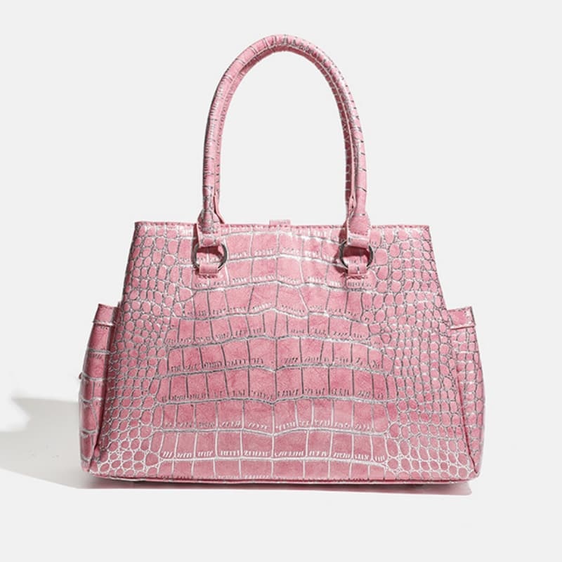 Crocodile Pattern Large-Capacity Lady Handheld Briefcase Single Shoulder Handbag