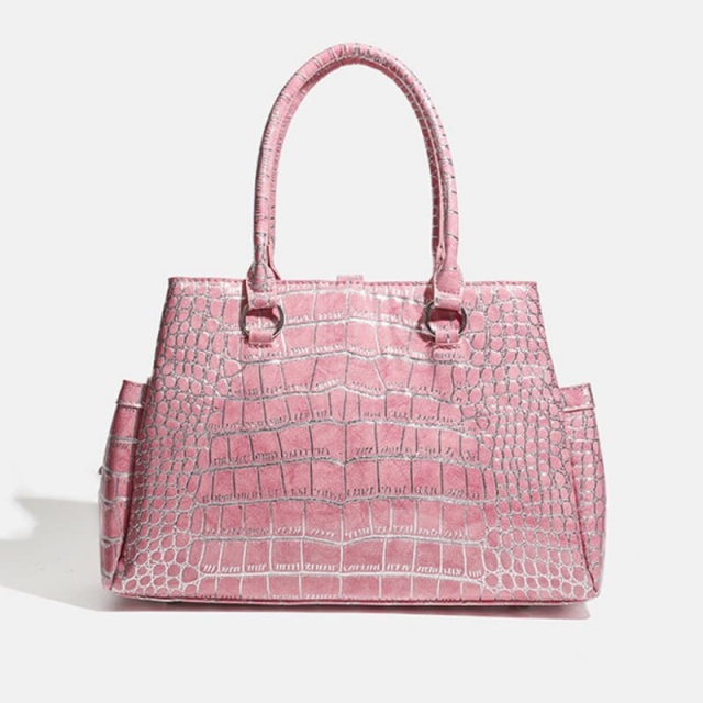 Crocodile Pattern Large-Capacity Lady Handheld Briefcase Single Shoulder Handbag