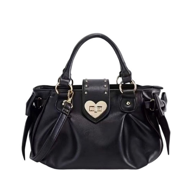 Pleated handbag crossbody bag niche design heart-shaped buckle shoulder bag