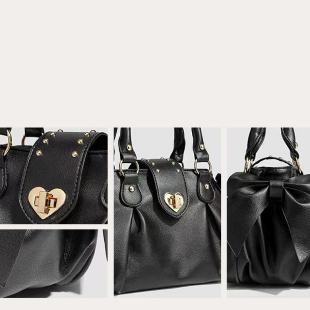 Pleated handbag crossbody bag niche design heart-shaped buckle shoulder bag