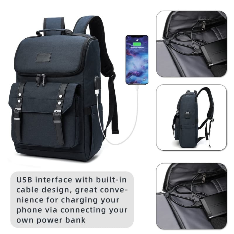 New Oxford Cloth Laptop Backpack, Vintage Travel Backpack