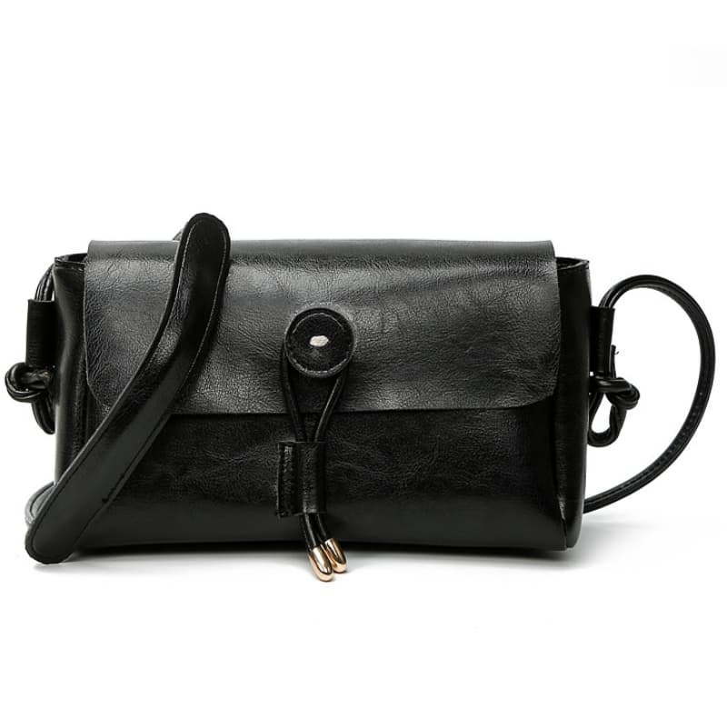 Korean-Style Square Crossbody Bag For Women, Made Of Oil Wax Leather, Fashionable Shoulder Bag
