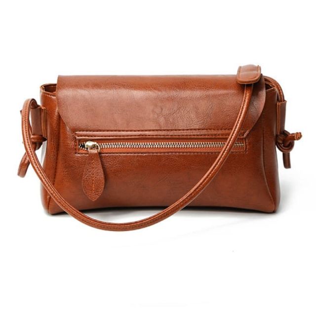Korean-Style Square Crossbody Bag For Women, Made Of Oil Wax Leather, Fashionable Shoulder Bag