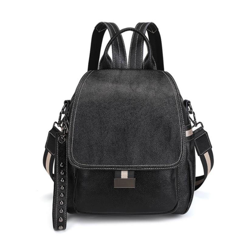 New Style PU Women's Bag, Flap Large-Capacity Backpack, Soft Leather Travel Bag