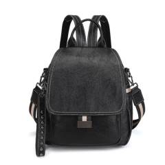 New Style PU Women's Bag, Flap Large-Capacity Backpack, Soft Leather Travel Bag