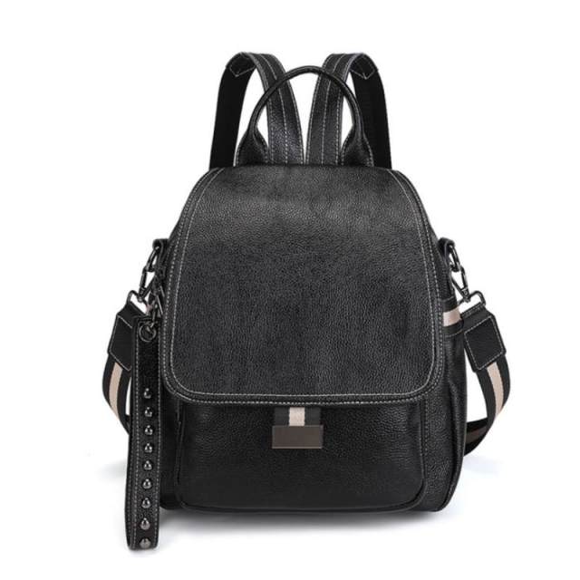 New Style PU Women's Bag, Flap Large-Capacity Backpack, Soft Leather Travel Bag