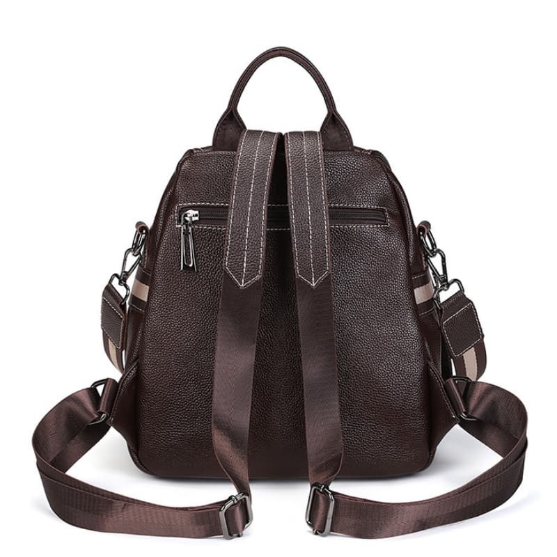 New Style PU Women's Bag, Flap Large-Capacity Backpack, Soft Leather Travel Bag
