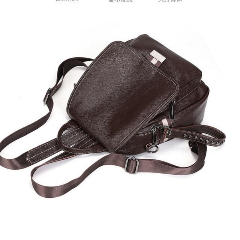 New Style PU Women's Bag, Flap Large-Capacity Backpack, Soft Leather Travel Bag