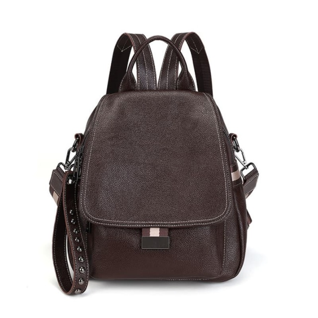 New Style PU Women's Bag, Flap Large-Capacity Backpack, Soft Leather Travel Bag