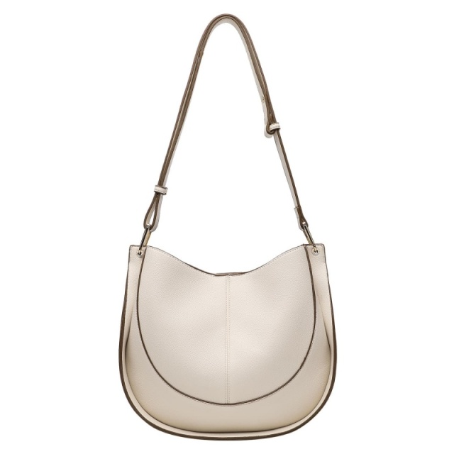 Soft Leather Women's Saddle Bag, Large Capacity Shoulder & Crossbody Bucket Bag