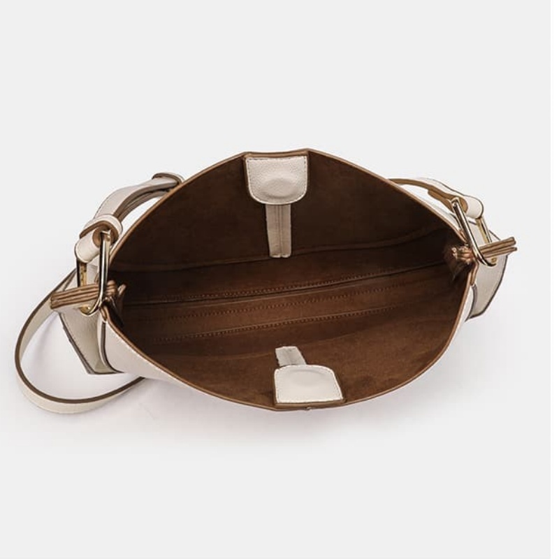 Soft Leather Women's Saddle Bag, Large Capacity Shoulder & Crossbody Bucket Bag