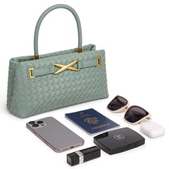 Woven Handbag, Shoulder & Crossbody Bag for Women, Large Capacity Fashion Purse