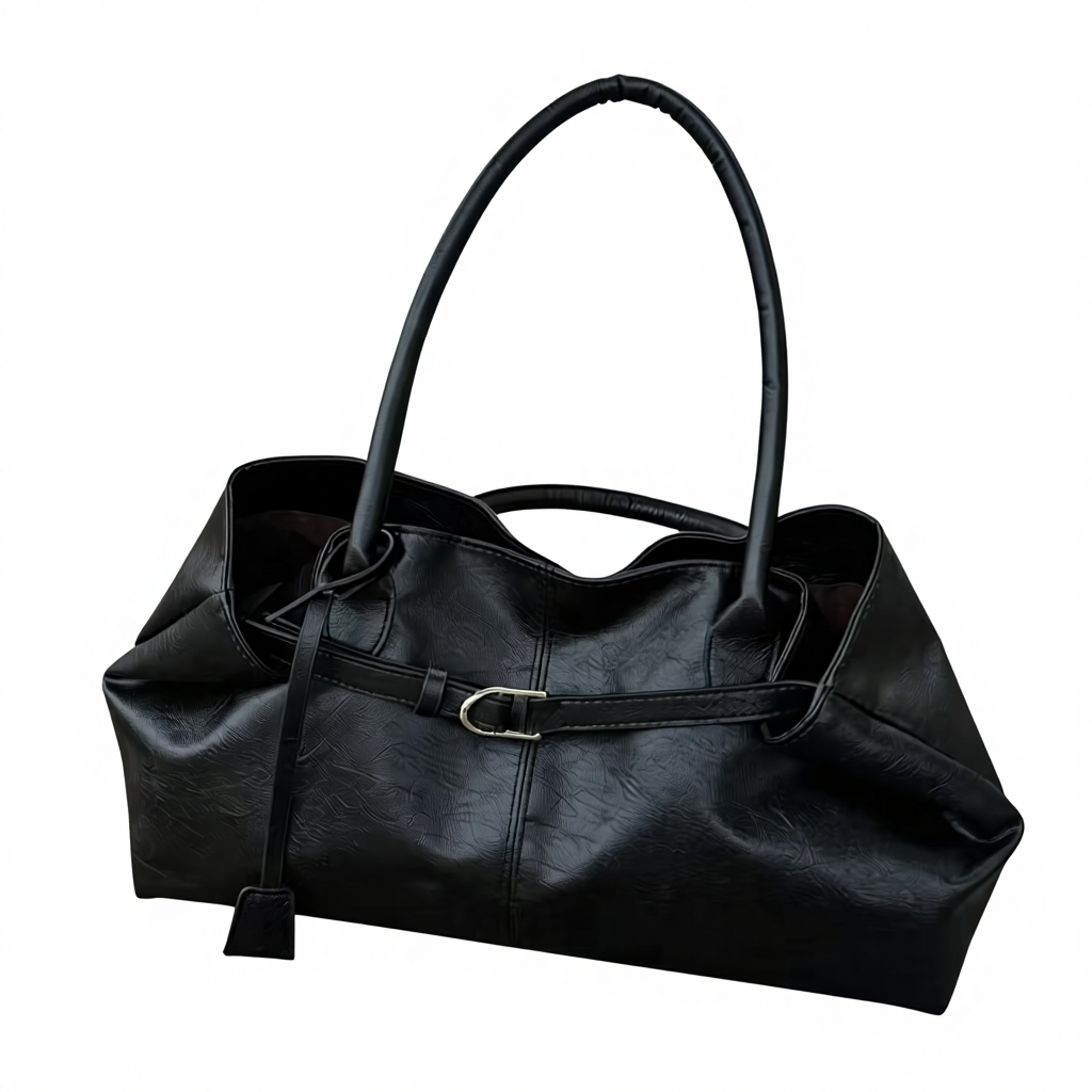 Women's Large Capacity PU Leather Tote Bag Vintage Shoulder Bag for Travel & Everyday Use
