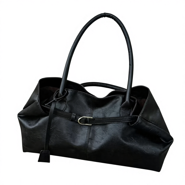 Women's Large Capacity PU Leather Tote Bag Vintage Shoulder Bag for Travel & Everyday Use
