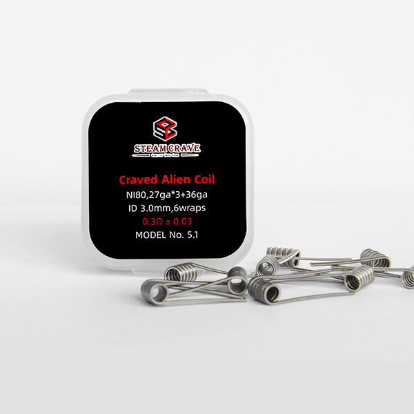 Tri-core Craved Alien NI80 27*3+36  Pre-build Coil (10pcs/pack)