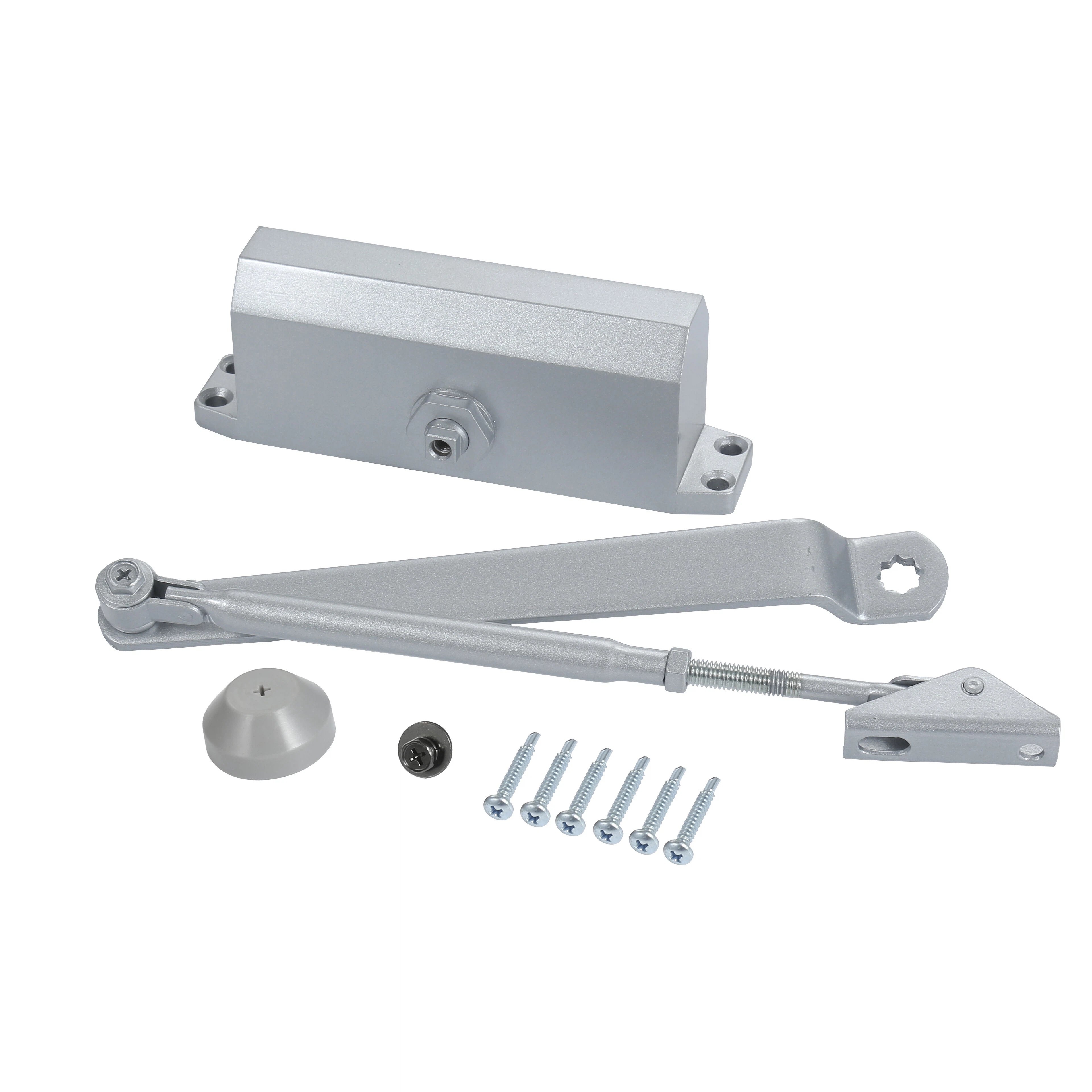 Automatic Door Closer | Fire Rated Door Closer, Economical Quiet Anti-Slam Hydraulic Buffer for High-Traffic Metal & Wood Doors, Heavy Duty Aluminum, Max 85kg, G062