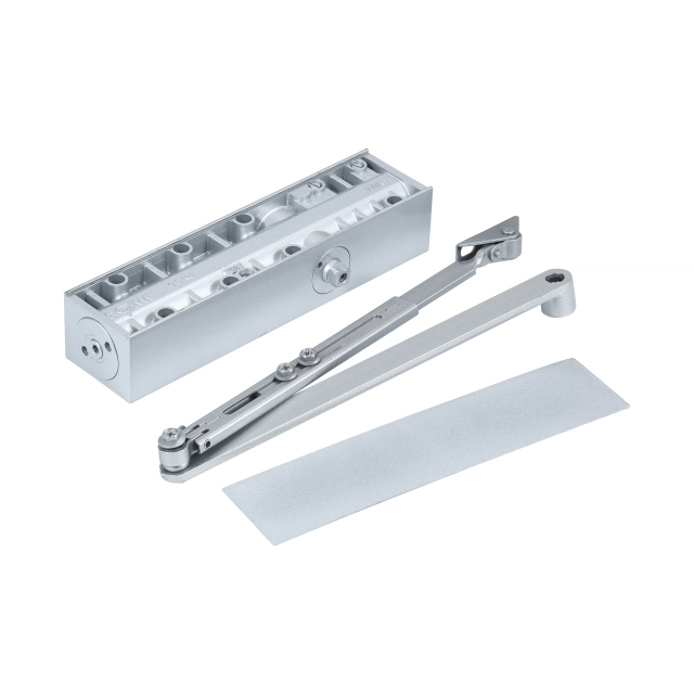 Architectural Door Closer | Dorma-Style Commercial Hydraulic Closer, Sleek Metallic Full Cover Quiet Soft Close for Modern Entryways, EN 2-6 Adjustable, 160x45mm, G89