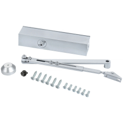 Architectural Door Closer | Dorma-Style Commercial Hydraulic Closer, Sleek Metallic Full Cover Quiet Soft Close for Modern Entryways, EN 2-6 Adjustable, 160x45mm, G89
