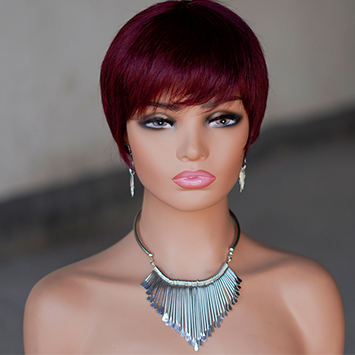 No lace short pixie wig Machine Made wig :wholesale MOQ 5 Pcs