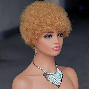 No lace short Afro wig Machine Made 100% human hair wig :wholesale MOQ 5 Pcs