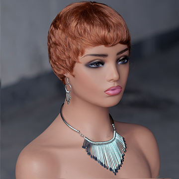 No lace short curly wig Machine Made 100% human hair wig :wholesale MOQ 5 Pcs