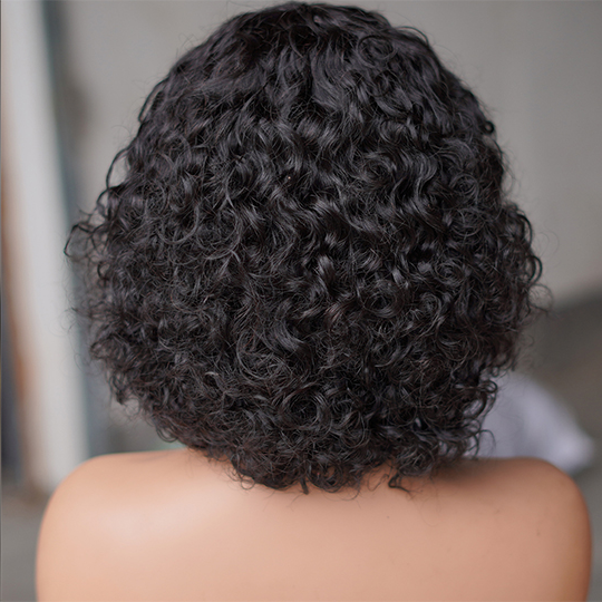 No lace short curly wig with bang Machine Made 100% human hair wig :wholesale MOQ 5 Pcs