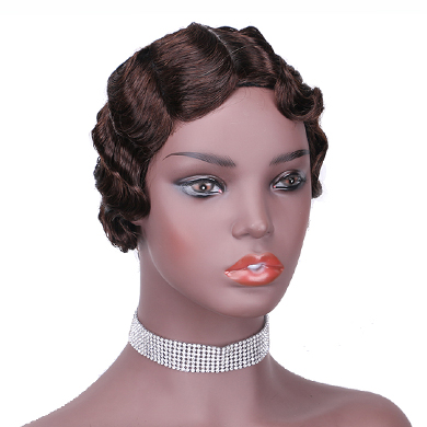 No lace short curly wig Machine Made 100% human hair wig :wholesale MOQ 5 Pcs