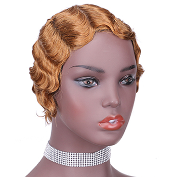 No lace short curly wig Machine Made 100% human hair wig :wholesale MOQ 5 Pcs