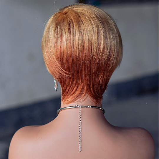 short PIXIE wig with bang Machine Made 100% human hair wig :wholesale MOQ 5 Pcs
