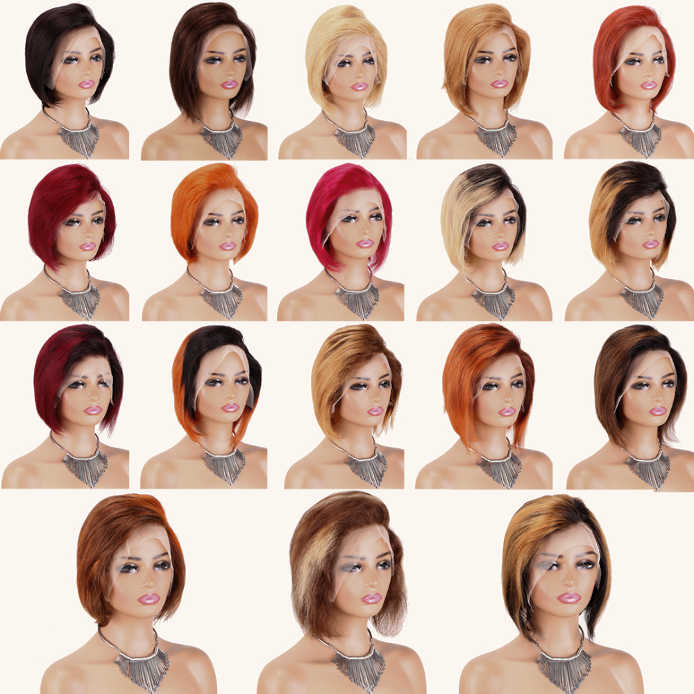 13X4 PIXIE WIG C-part Multiple colors. 100% human hair wig :wholesale MOQ 5 Pcs