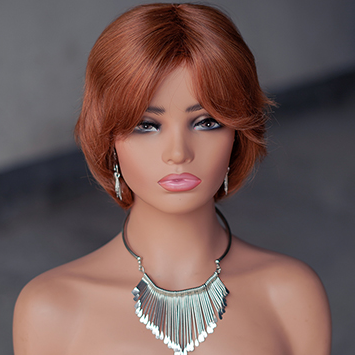 6 color short PIXIE wig Machine Made 100% human hair wig :wholesale MOQ 5 Pcs