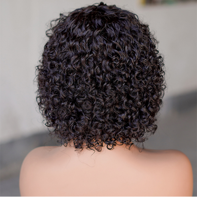 short PIXIE wig with bang Machine Made 100% human hair wig :wholesale MOQ 5 Pcs