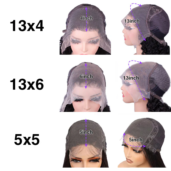 Multiple textures 3 Wigs Deal 13x4 & 13x6 frontal wig Transparent lace 180% density