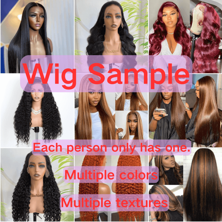 Lace wig samples; each person can purchase one.