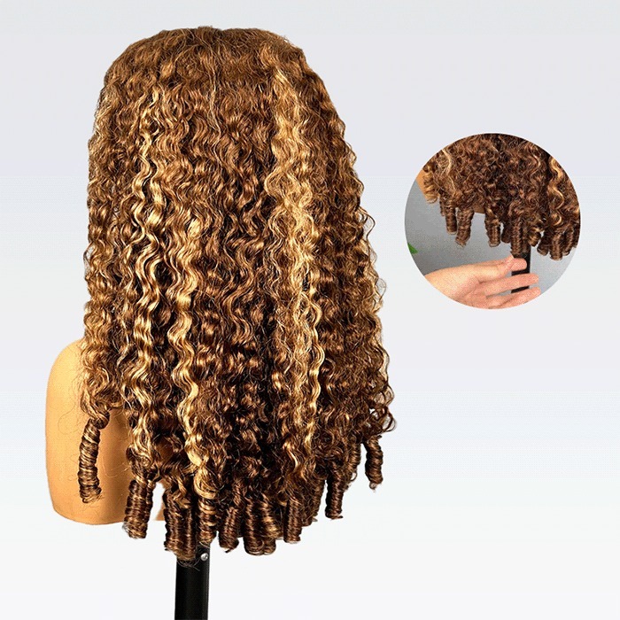 Highlight P4/27 color Burmese Curly 8x5 13x4 13x6 Lace Wigs