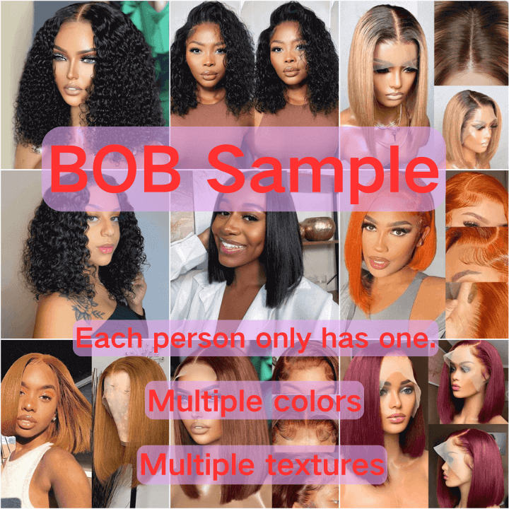 BOB wig samples; each person can purchase one.
