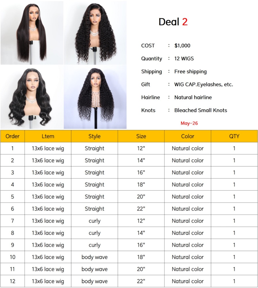 $1000 wigs Deal 13x4 / 13x6 lace wig 180% density Different options for beginners