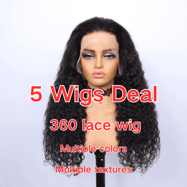 5 Wigs Deal 360 Lace wig Optional colors and textures Different densities