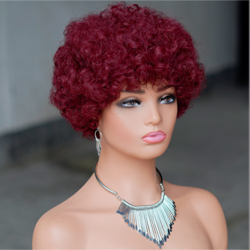 No lace short Afro wig Machine Made 100% human hair wig :wholesale MOQ 5 Pcs