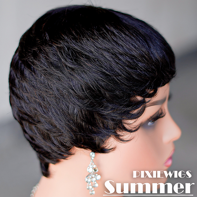 No lace short curly wig Machine Made 100% human hair wig :wholesale MOQ 5 Pcs