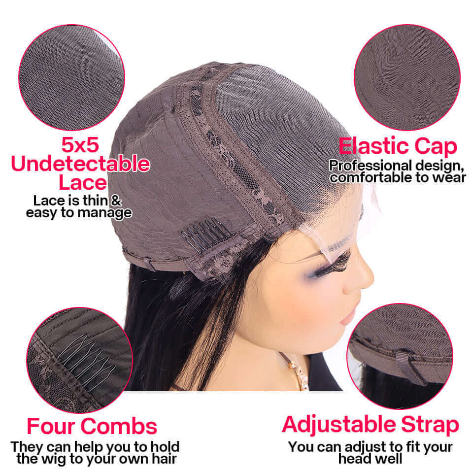 Multiple textures 3 Wigs Deal 4x4 5x5 glueless wig Transparent lace 180% 200% 250% density