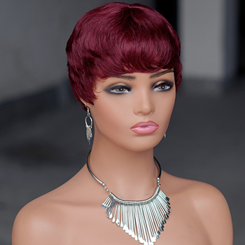 No lace short curly wig Machine Made 100% human hair wig :wholesale MOQ 5 Pcs