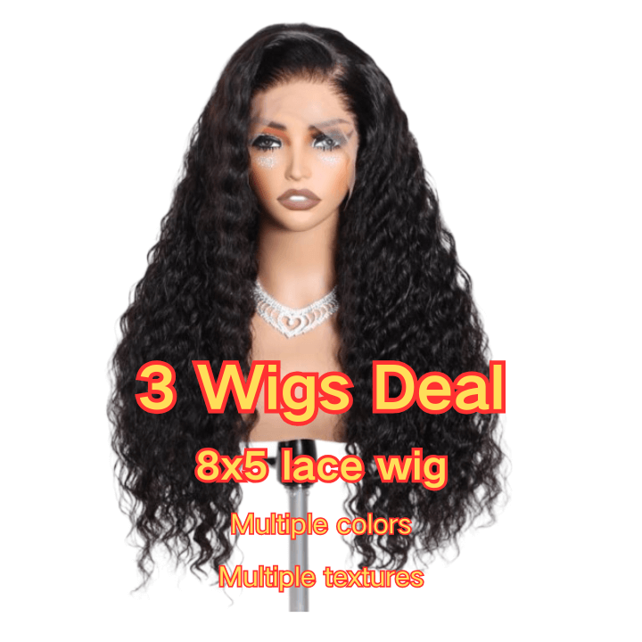 3 Wigs Deal 8x5 Lace wig Optional colors and textures Different densities