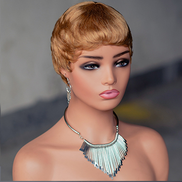 No lace short curly wig Machine Made 100% human hair wig :wholesale MOQ 5 Pcs