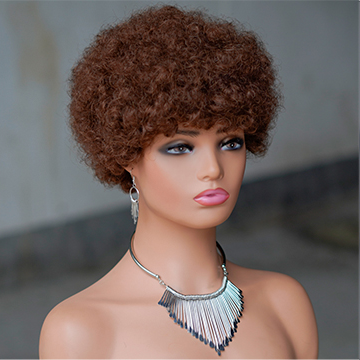 No lace short Afro wig Machine Made 100% human hair wig :wholesale MOQ 5 Pcs