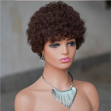 No lace short Afro wig Machine Made 100% human hair wig :wholesale MOQ 5 Pcs